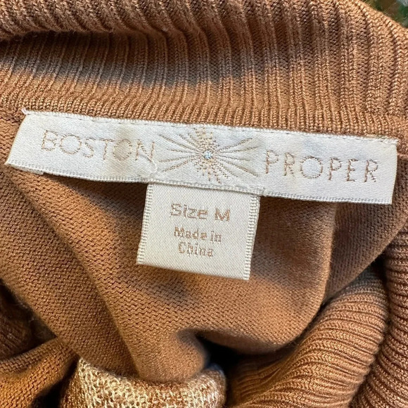 Boston Proper | Fair Isle Sweater Size Small Cowl Neck Rhinestones Size M EUC - Picture 6 of 9